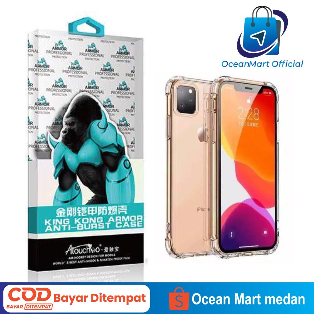 Case Anti Crack Transparant iPhone Xs Max 11 12 13 Plus Mini Pro Max Casing Softcase Original King Kong Armor Aksesoris Handphone HP OCEANMART OCEAN MART Murah Grosir