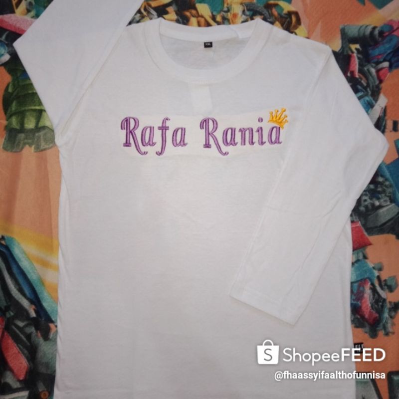 Kaos dewasa lengan panjang bordir nama / long sleeve