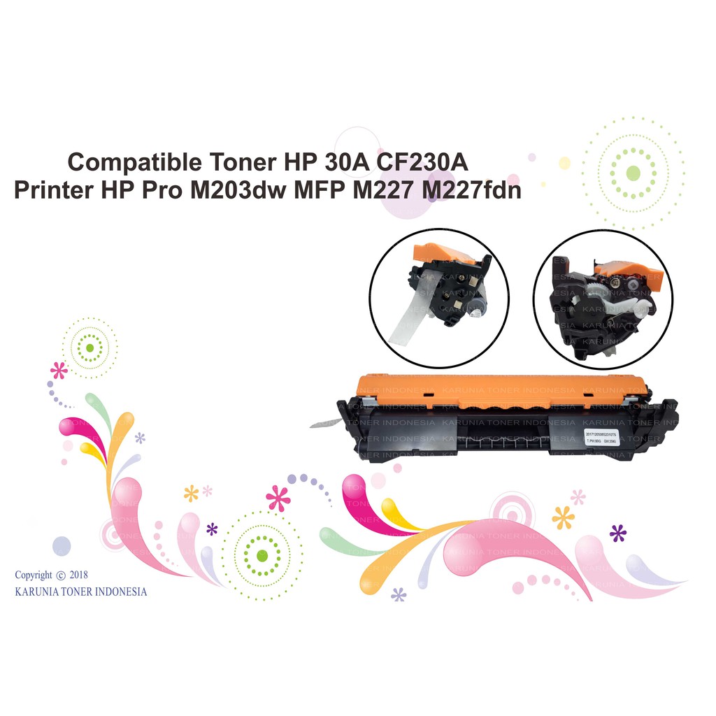 Compatible Toner HP 30A CF230A, Printer HP Pro M203dw MFP M227 M227fdn