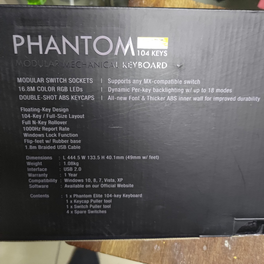 Keyboard Phantom Elite Keys 104 Modular Mechanical Tecware