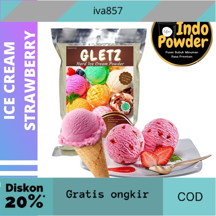 

PROMO HARD ICE CREAM STRAWBERRY 1Kg - Bubuk Es Krim STRAWBERRY GRATIS ONGKIR