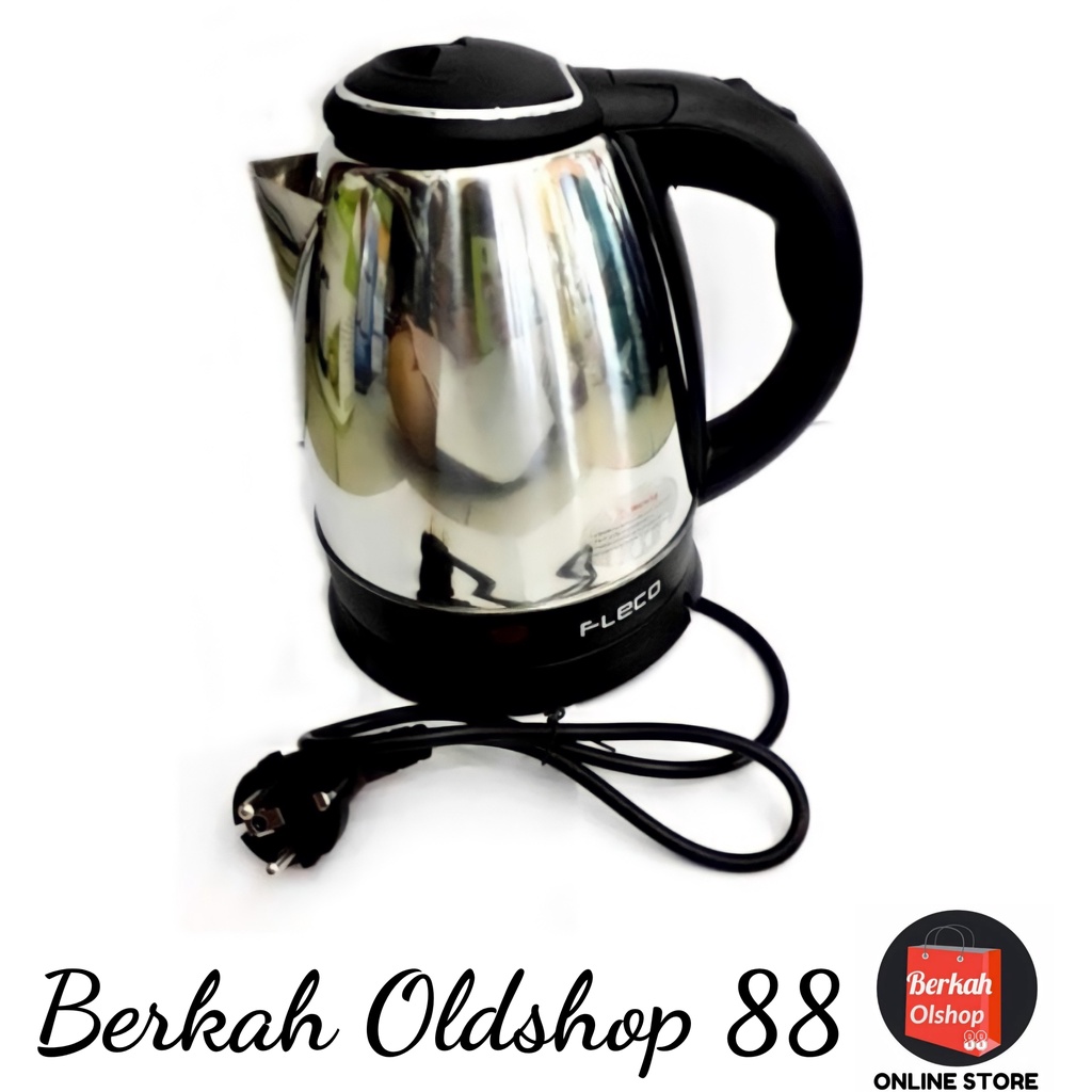 Berkah Oldshop 88 - Teko Listrik Stainless Steel Pemanas Air Kettle Electric Kapasitas 2.3L 600 Watt