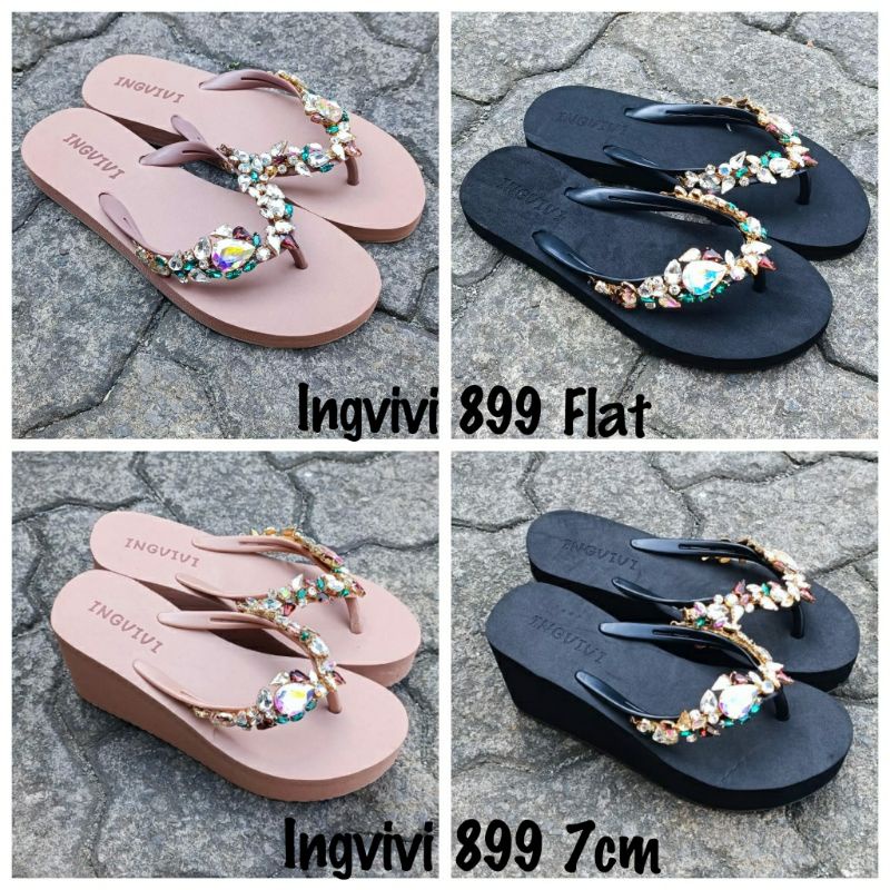 SANDAL JEPIT INGVIVI 899 FLAT dan WEDGES 7cm