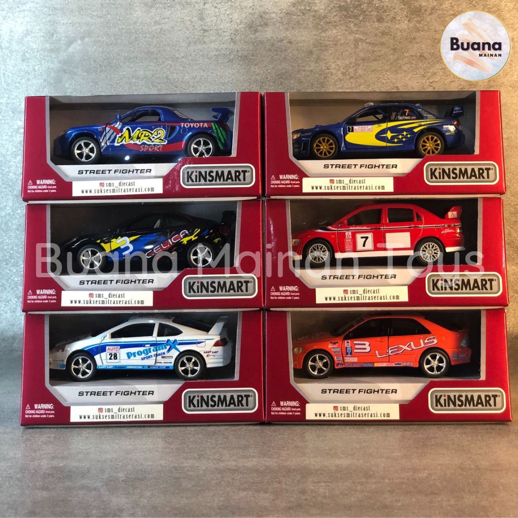 DIECAST KINSMART STREET FIGHTER TOYOTA - HONDA HOBI KOLEKSI MINIATUR Mobil Sport Car Kolektor