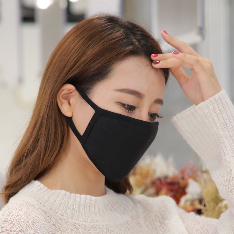 masker katun halus motif korea cowok jewek tebal 3ply bisa cuci original import