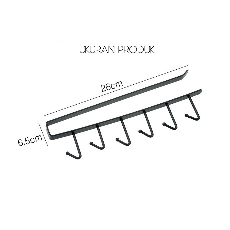 GH-232 Gantungan Lemari 6 Kaitan/Gantungan Dapur/Gantungan Serbaguna bahan Besi