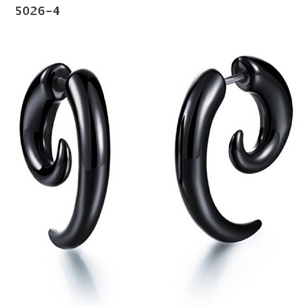 5026-4 Fashion Cool Punk Stud Earrings Rock Men Black Earrings Women PVC Anti Allergy Earrings 5026-4