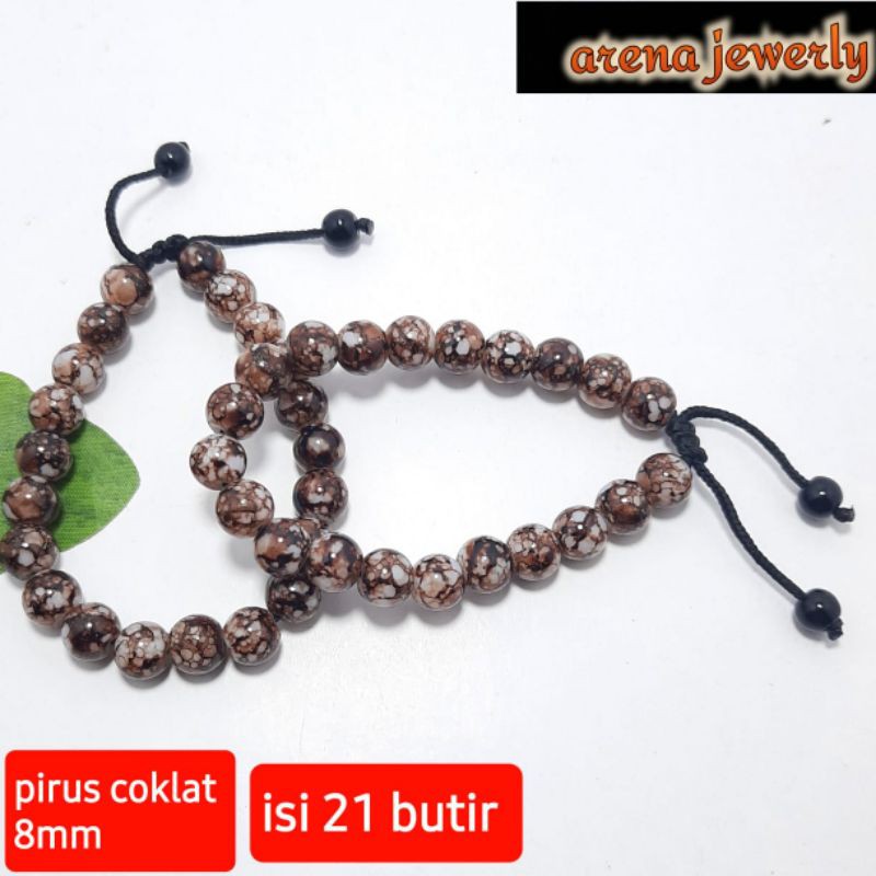 Gelang Batu Resin Pirus Coklat Gelang Batu Resin Pria Wanita Gelang Keren Gelang