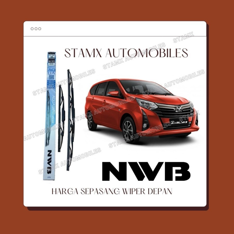 Wiper depan Calya / Sigra uk. 22 & 17 merk NWB Aqua Graphite