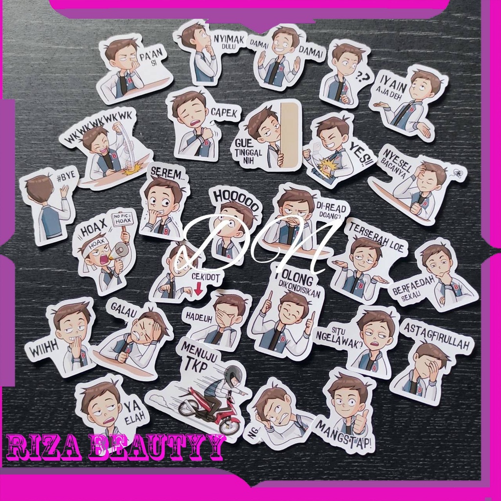 

28pcs Stiker Line Karakter Bocah Tengil Sticker Kertas Glossy Stiker Kertas Tempel