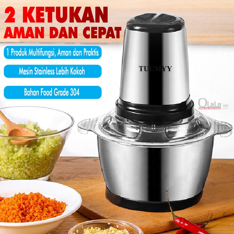 BLENDER - CHOPPER STAINLESS MULTIFUNGSI 2L OLL-8622/OLL-0810/TM-8611