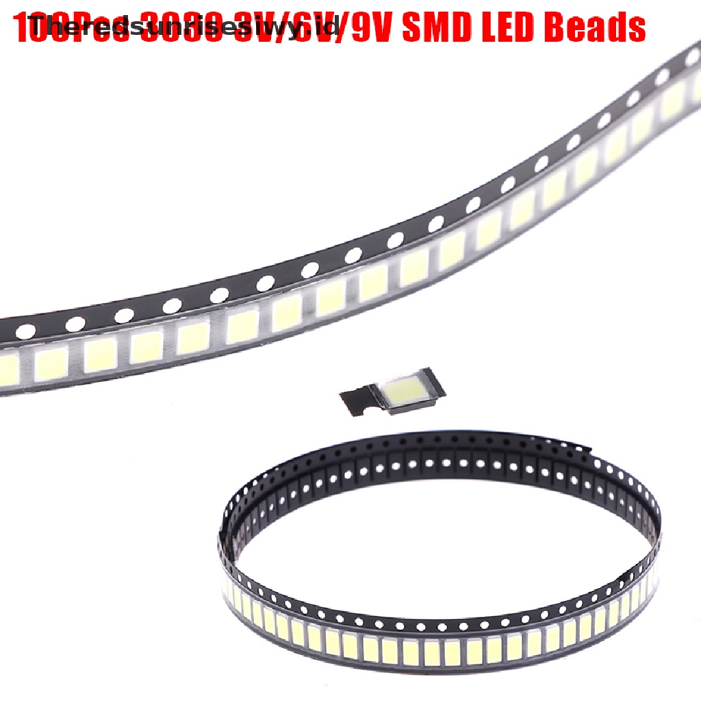 Theredsunrisesiwy.Id 100pcs Lampu Led 3030 Smd 1w 3v / 6v / 9v Warna Cold White Untuk Dioda Tv Led