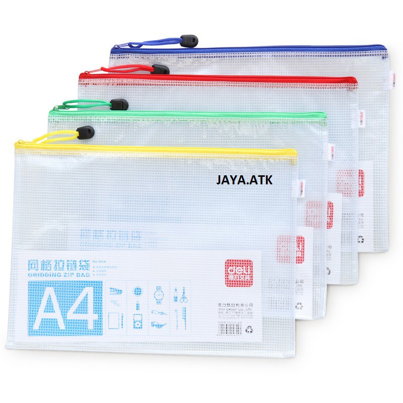 MAP PLASTIK ZIPPER PLASTIK DOMPET SLETING ZIP BAG SERBAGUNA A4 5654 TEMPAT DOKUMEN ZIPPER POCKET