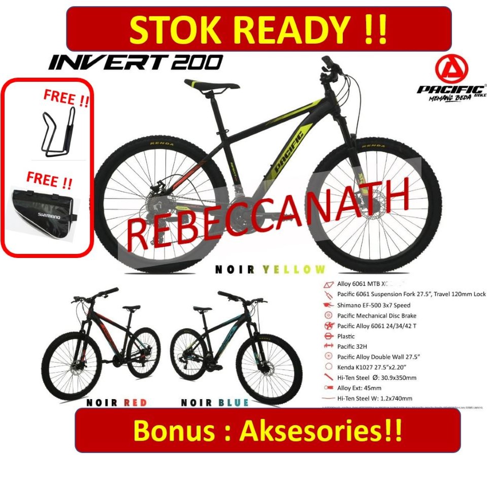 PACIFIC INVERT 200 MTB 26 sepeda gunung 7 speed shimano