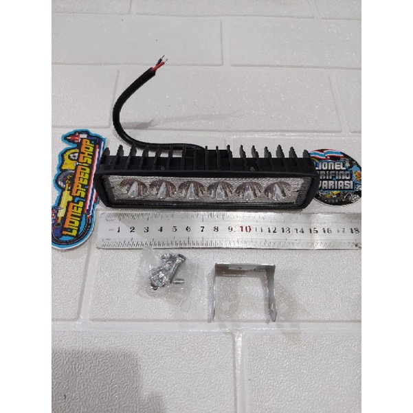 Lampu Tembak Sorot motor 6 Mata LED CWL Slim bar 6 led 9 watt