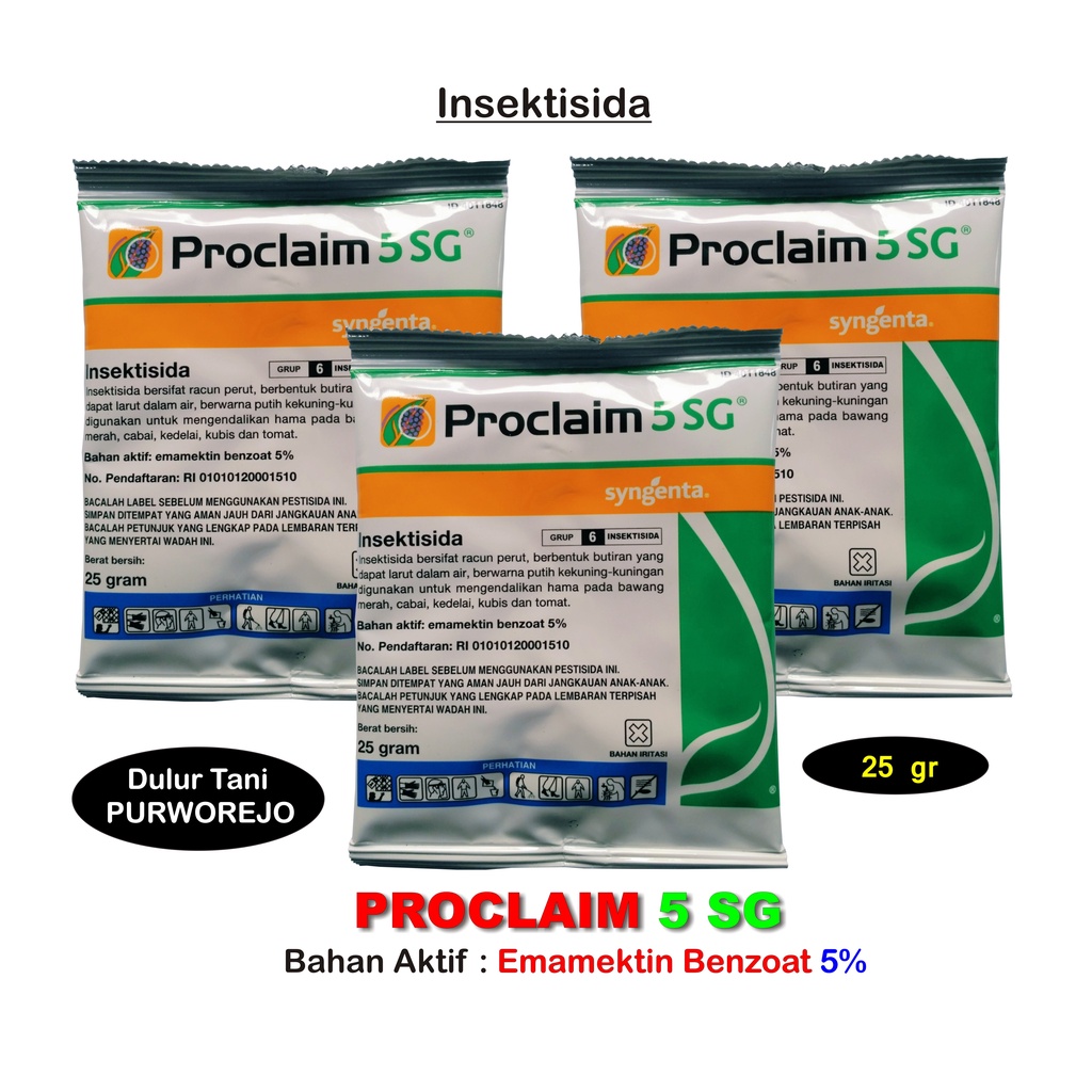 Insektisida PROCLAIM 25 Gram Bahan Aktif Emamektin Benzoat 5%