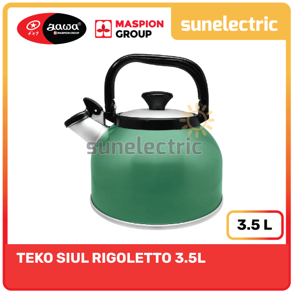 Maspion Alu Teko Air Rigoletto / Teko / Ceret Bunyi Siul Rigoleto Whistling Kettle Anodize 3,5 Liter