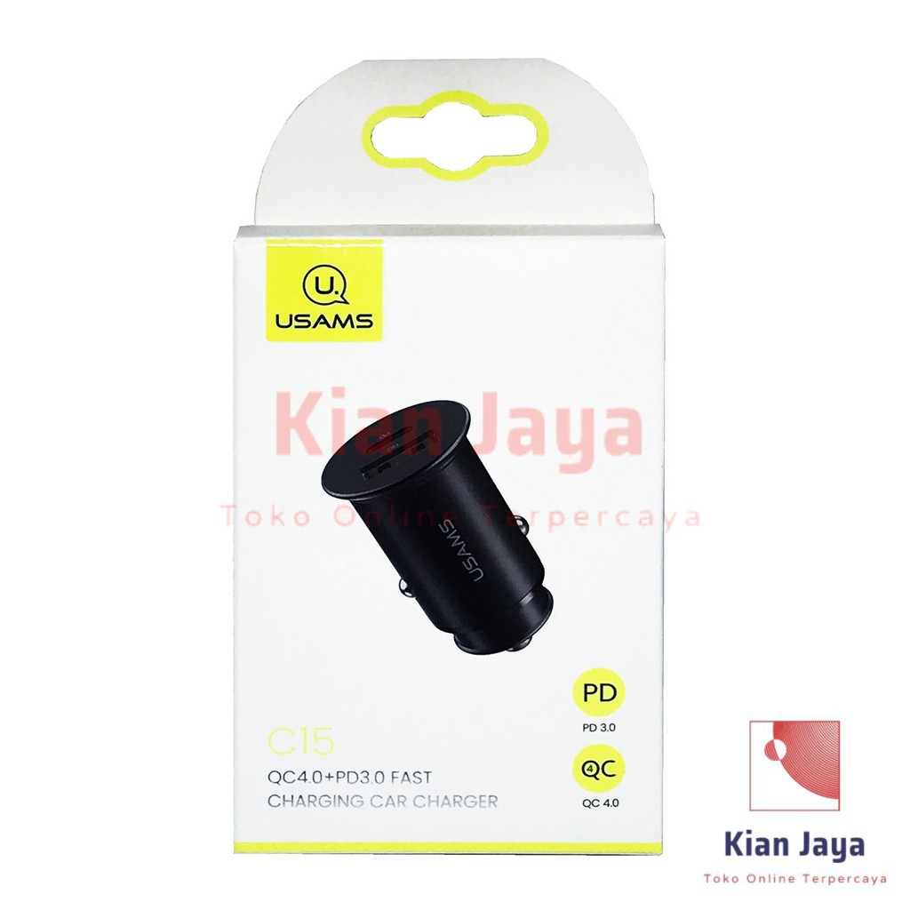 Casan Mobil Charger usams Mini Fast Charging Dual Output USB QC4.0 + Type C PD3.0 Port Original