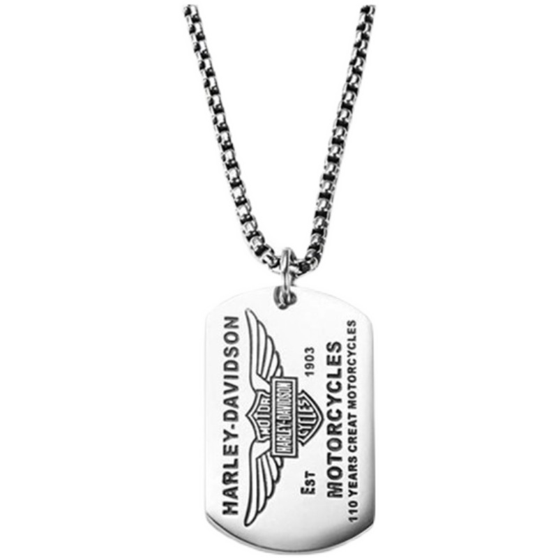 Kalung Liontin Bahan Titanium Steel Desain Tulisan Gaya Militer / Korea / Simple Untuk Pria / Wanita