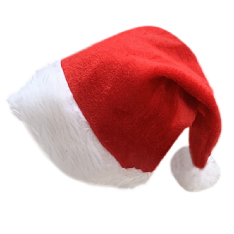 Topi Santa Bahan Plush Untuk Dekorasi Pesta Natal