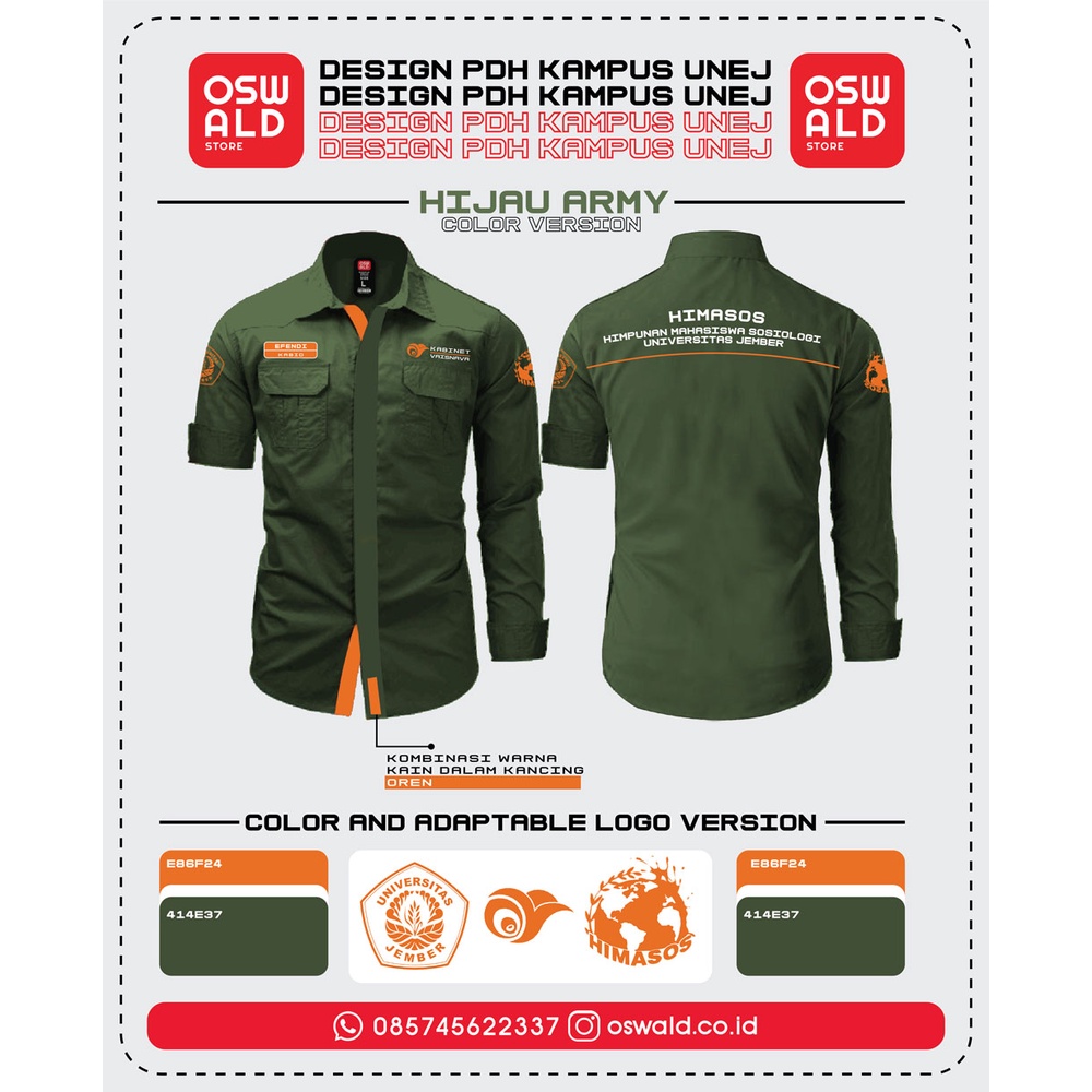 Kemeja Kampus Universitas Jember Custom