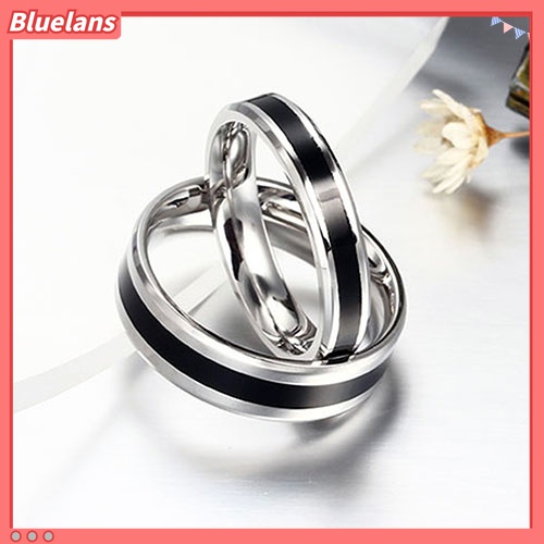 Cincin Bahan Titanium Stainless Steel Warna Hitam Untuk Pria Dan Wanita