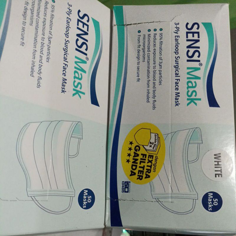 MASKER SENSI EARLOOP 3 PLY ORIGINAL ISI 50 PCS