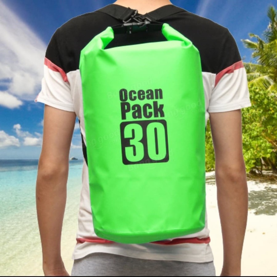 【COD】 Ocean Pack` Dry Bag 30 Liter` DryBag Waterproof 30L` Tas Kantong Anti Air 30 L` Diving Snorkling Renang Hiking Camping Traveling