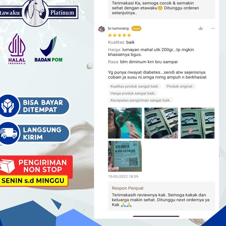 

Meroket--PAKET 3 BOX SUSU ETAWA PLATINUM - Baik Untuk Persendian dan Pernafasan
