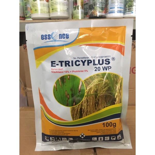 Fungisida E TRICYPLUS 20WP Ampuh atasi Blas Padi 100gr cacar daun cacar buah moler