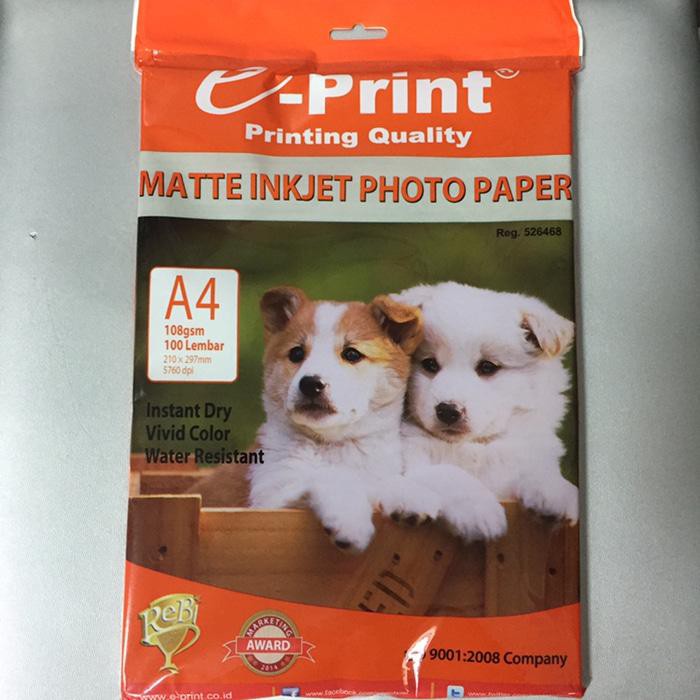 

E-print Matte Inkjet Photo Paper A4 108 gsm 100 lembar [ Anak Anjing ]