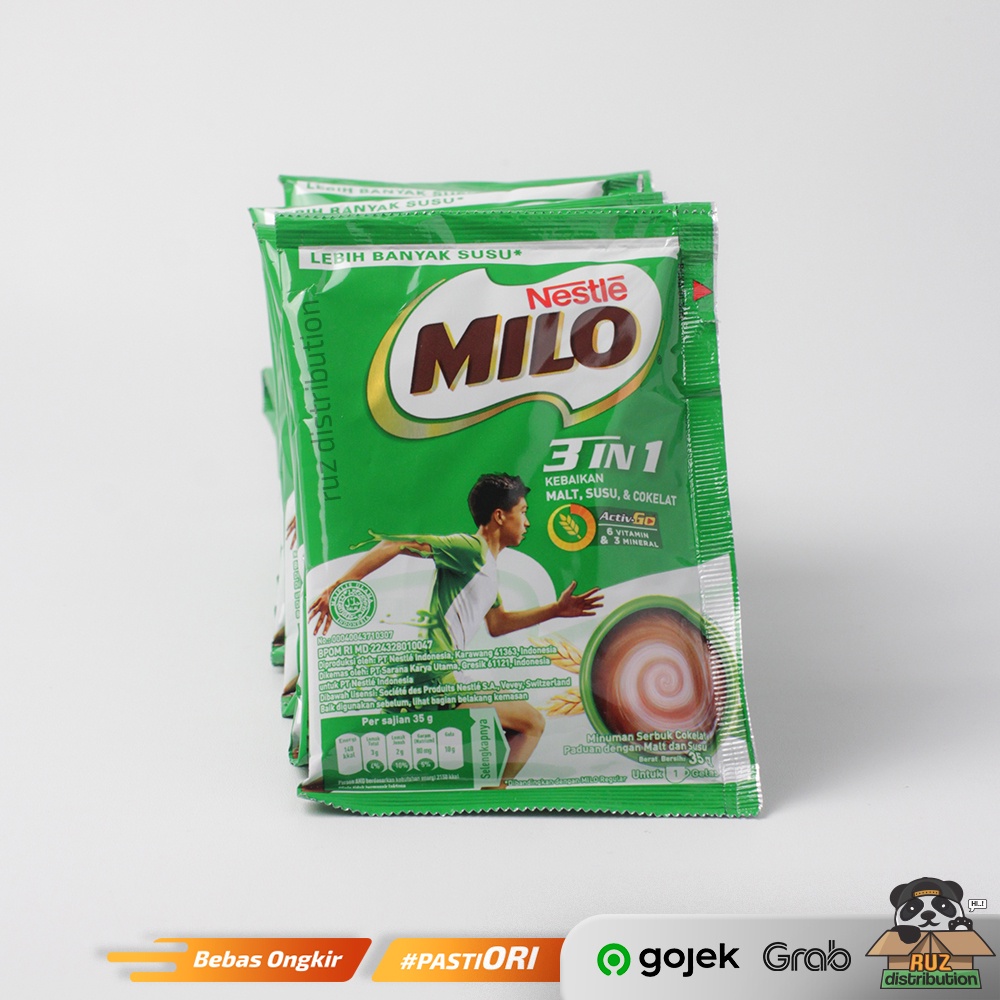 MILO 3 IN 1 ACTIV GO 35gr 1 Karton 120Pcs - Milo Sachet 3 IN 1 Dus