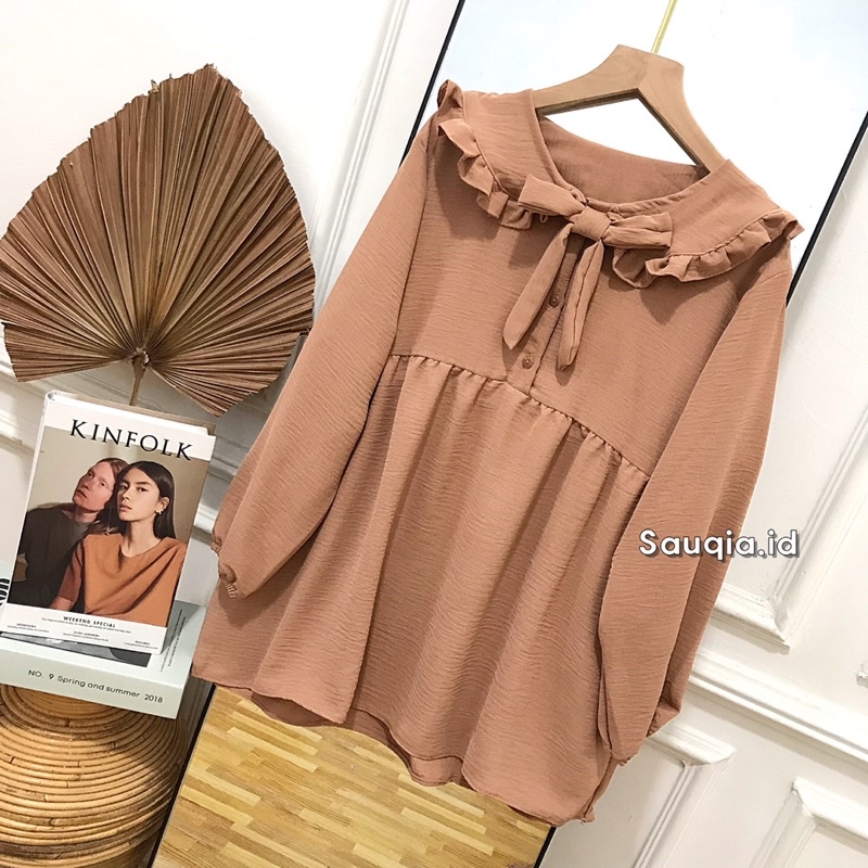 YOURA BLOUSE COLLAR / ATASAN WANITA CRINKLE KOREAN STYLE