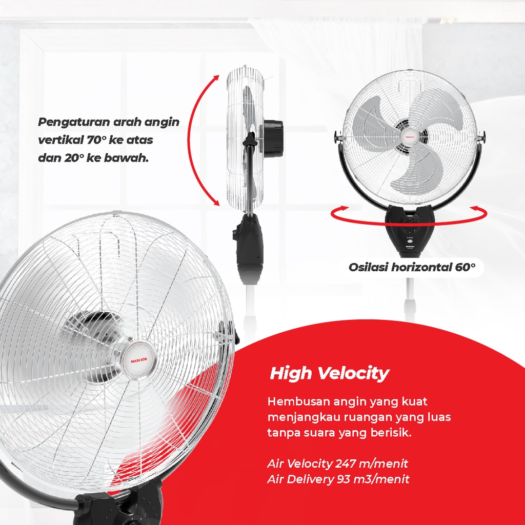 Maspion PW507 Kipas Angin Berdiri Power Fan 20 inch