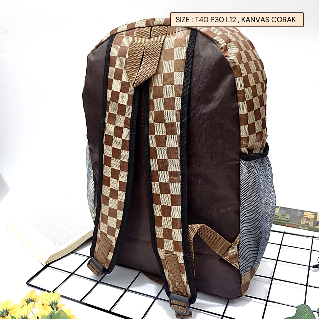 Ransel variasi resleting depan New Arrival - Tas Ransel Laptop Kasual Backpack -14 inch murah cod motif corak