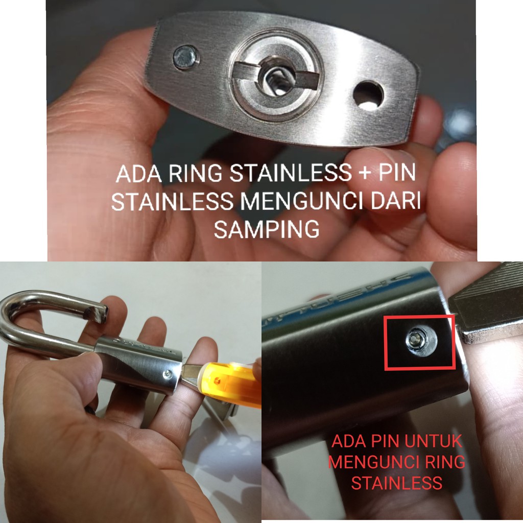 GEMBOK SHENLING GEMBOK STAINLESS SUS 304 ASLI STAINLESS ANTI CONGKEL DLL