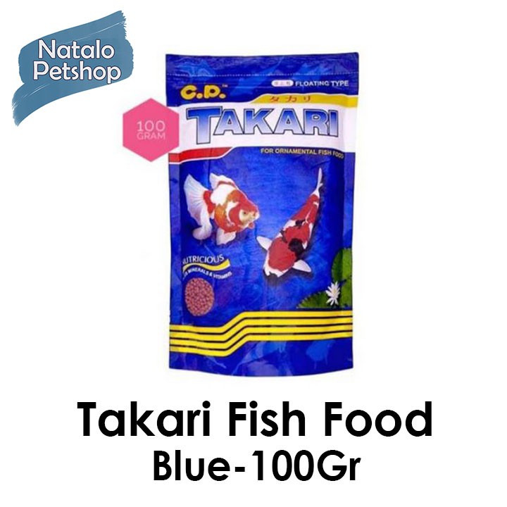 TAKARI BIRU 100GR Fish Food (1mm) / Makanan Ikan Hias / Pakan / Blue / Murah / Koi / Koki /Pelet