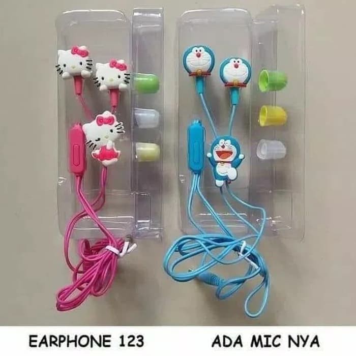 Trend-Headset Karakter Hello Kity &amp; Doraemon handsfree / Earphone Hellokitty earplug hf musik