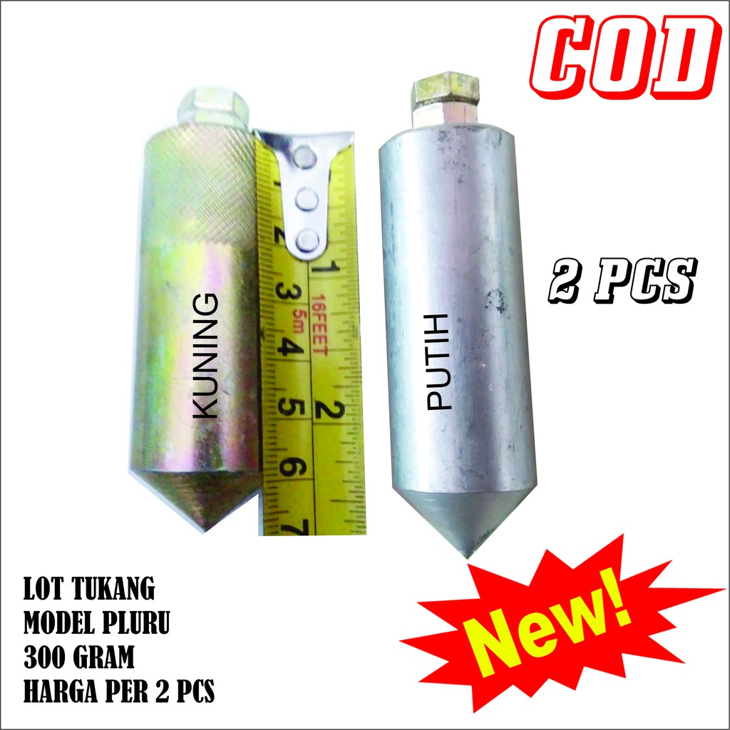 2 pcs lot tali tukang kecil 300 gram kuning putih  unting unting bandul alat tukang alat ukur murah