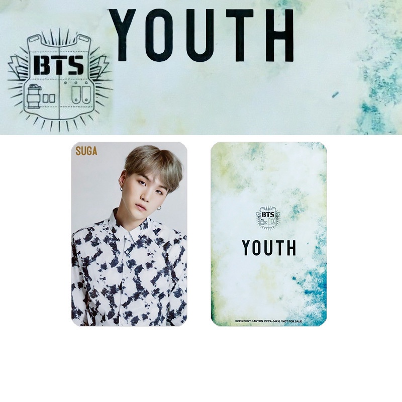 8pcs / set Kartu Lomo Foto BTS Bangtan Boys YOUTH Jepang SUGA JiMin V RM Jin J-Hope Jung Kook