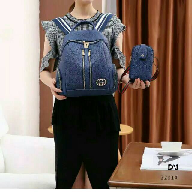 Backpack 2in1 dua res tas ransel wanita fashion mewah harga murah multifungsi tas lokal batam