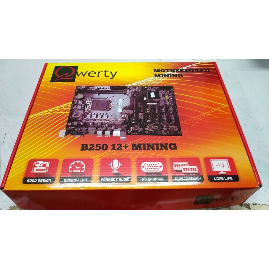 QWERTY B250 12 + BTC Socket 1151 Motherboard For Mining