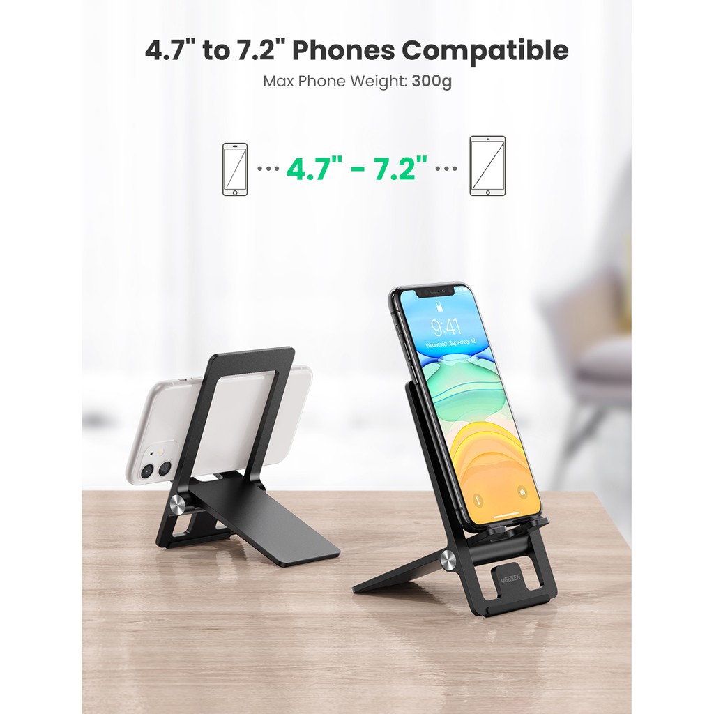 【Stok Produk di Indonesia】SAMSUNG HUAWEI Ugreen Stand Dudukan Handphone Iphone Se 11 Pro Max Xr Xs 8 7 S20 A70 A10 Model Lipat Adjustable