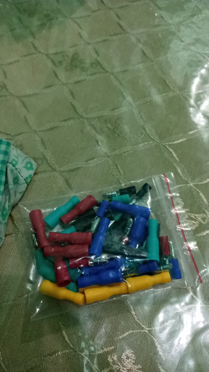 50pcs = 25pcs Male + 25pcs Female  Insulated Connector Crimp Bullet Terminal Untuk 22 ~ 16 Awg Wiring