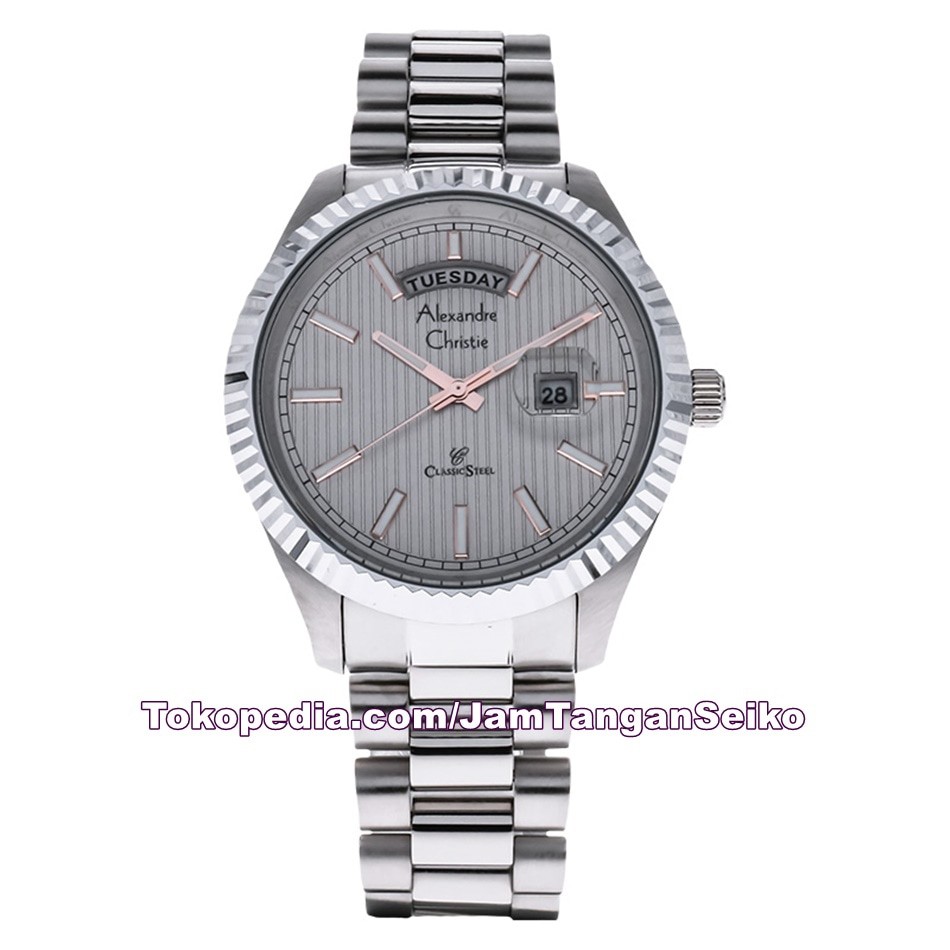 Jam Tangan Pria Alexandre Christie AC 5004 ME BSSGR Original Stainless