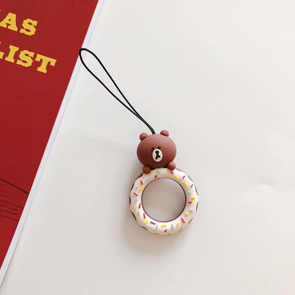 Spot Casing Soft Case Motif Kartun Donat Lucu Ala Jepang Korea Ring Holder Untuk Iphone Xr Xsmax