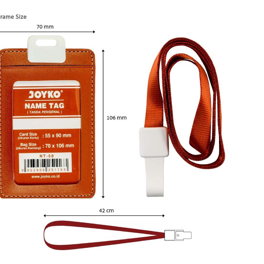 

HHM Name Tag Tanda Pengenal Gantungan Kartu Nama Joyko NT-68 Brown Ready