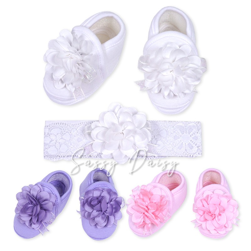 Sassy Daisy Set Sepatu Headband - Sepatu Bando Bayi