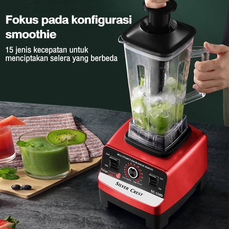 SYH Mall Blender bumbu dapur 2000ML 6 Pisau blender serba guna pengolah makanan chopper blender plastik bumbu serbaguna listrik belender mitociba serba guna merah