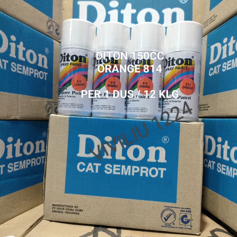 Pilok Cat Diton Orange 814 Per 1 Dus / 12 Klg Oren 150cc Harga Per 1 Dus (12) Cat Semprot Diton 150cc Pilok Diton Pilox Diton Cat Diton 150cc